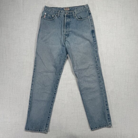 Vintage GUESS High Rise Tapered Leg Jeans Light Blue Wash Cotton Size 30 - Picture 2 of 15
